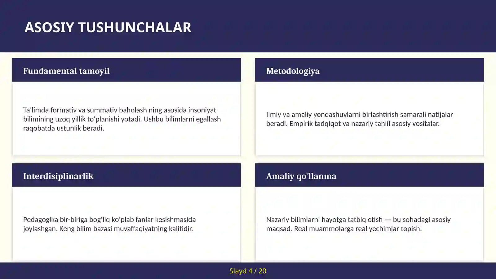 TA'LIMDA FORMATIV VA SUMMATIV BAHOLASH 4