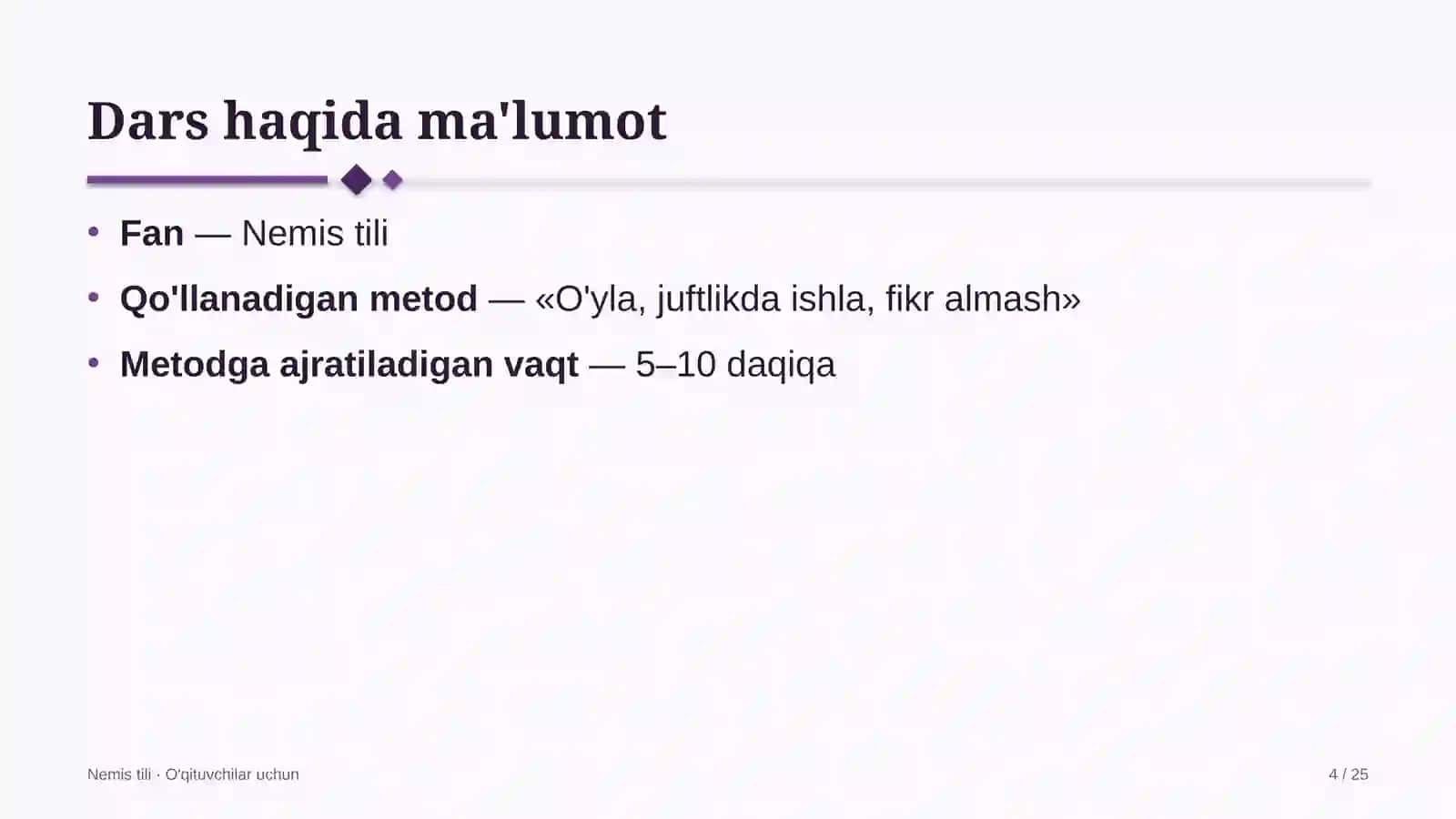 nemis tili darslarida o'yla juftlikda ishla fikr almash metodidan foydalanish 8501 4