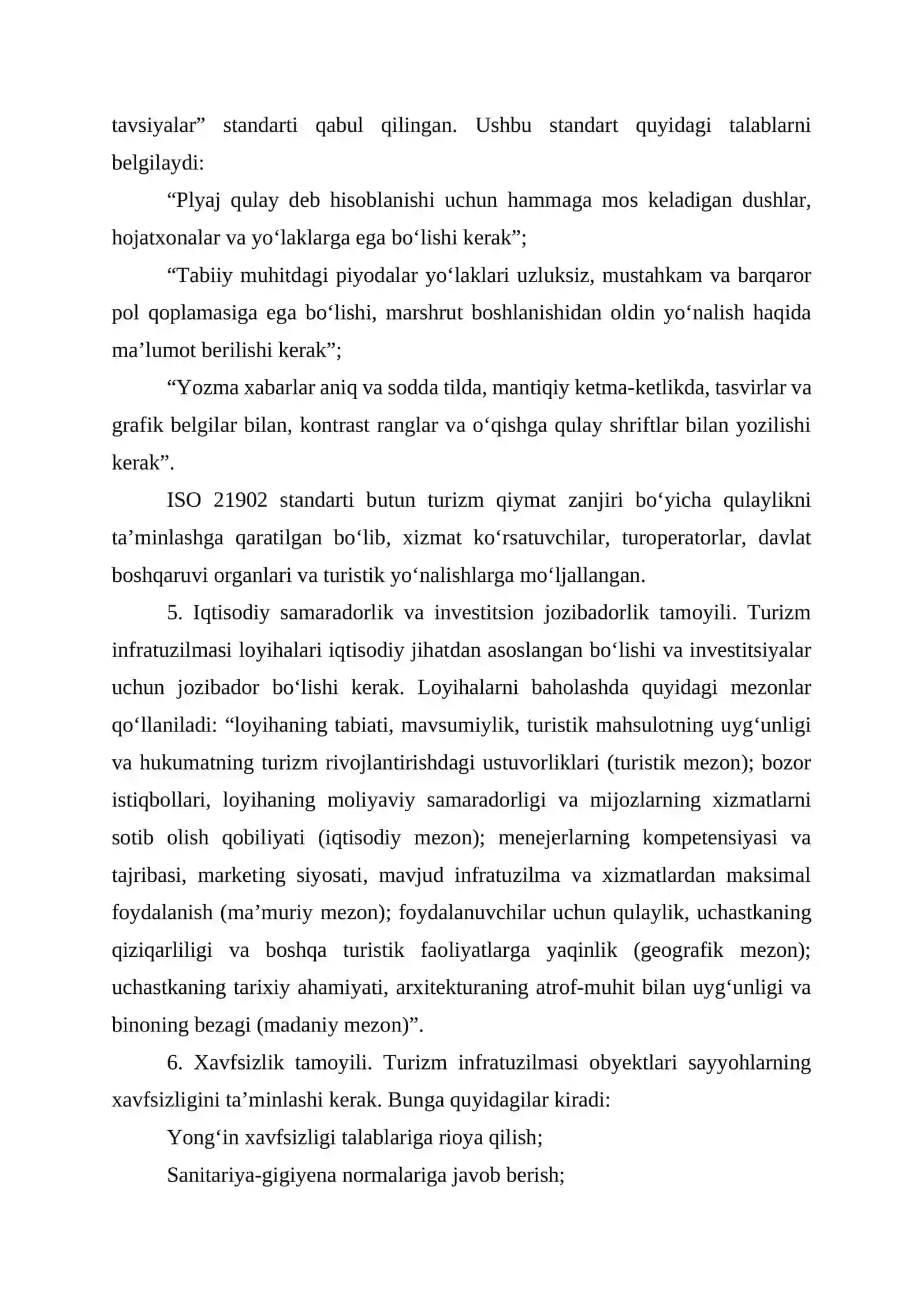Turizm infratuzilmasini loyihalash 4