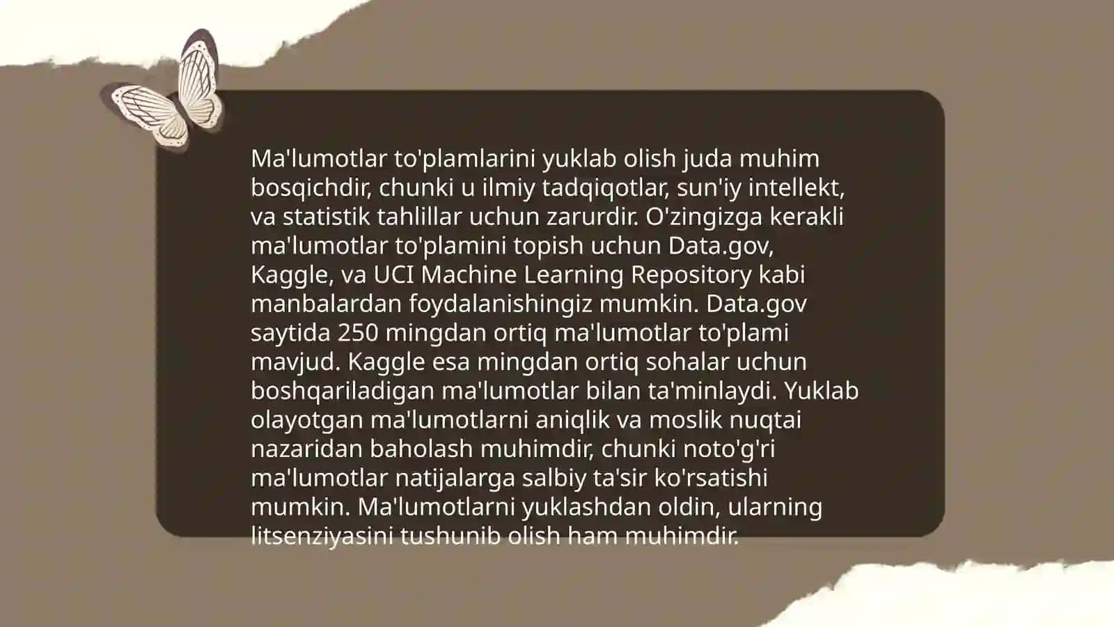 Ochiq ma'lumotlar turlari 4