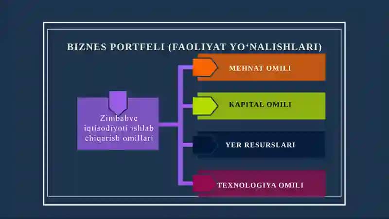 ZIMBABVE DAVLATI ISHLAB CHIQARISH OMILLARI HARAKATINING IQTISODIYOTIGA TA'SIRI TAHLILI 4