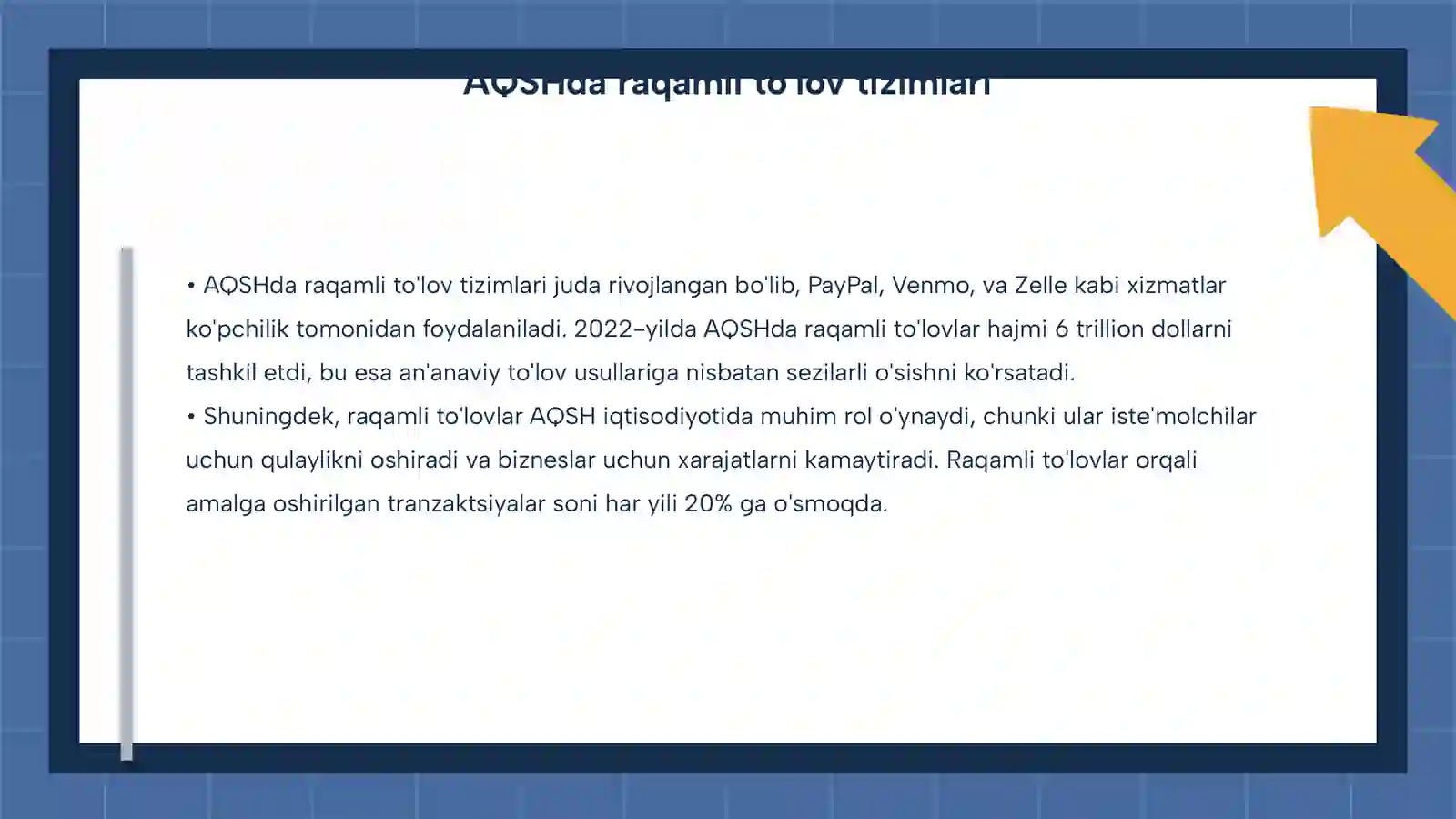 Raqamli moliya tizimi AQSH davlatida 4