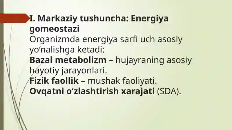 Energiya almashinuvining boshqarilishi 4