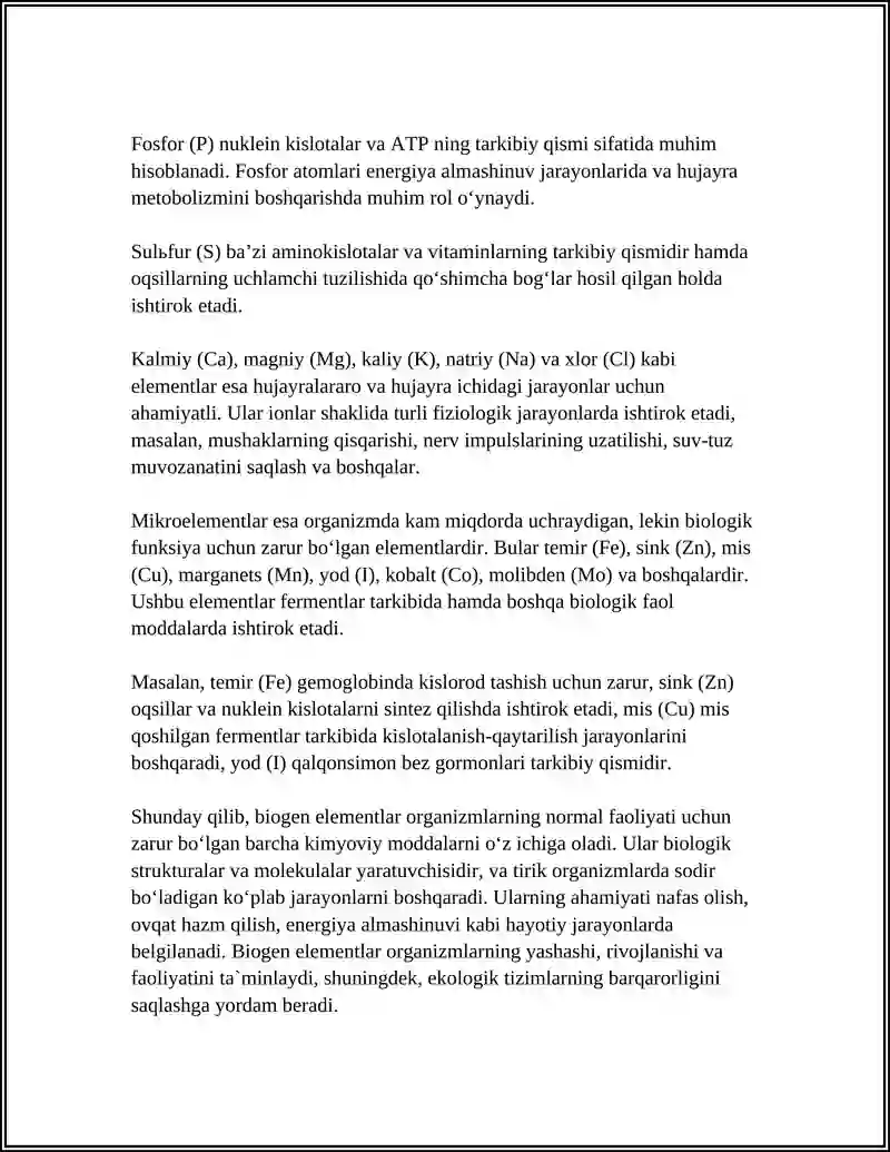 BIOGEN ELEMENTLAR 4