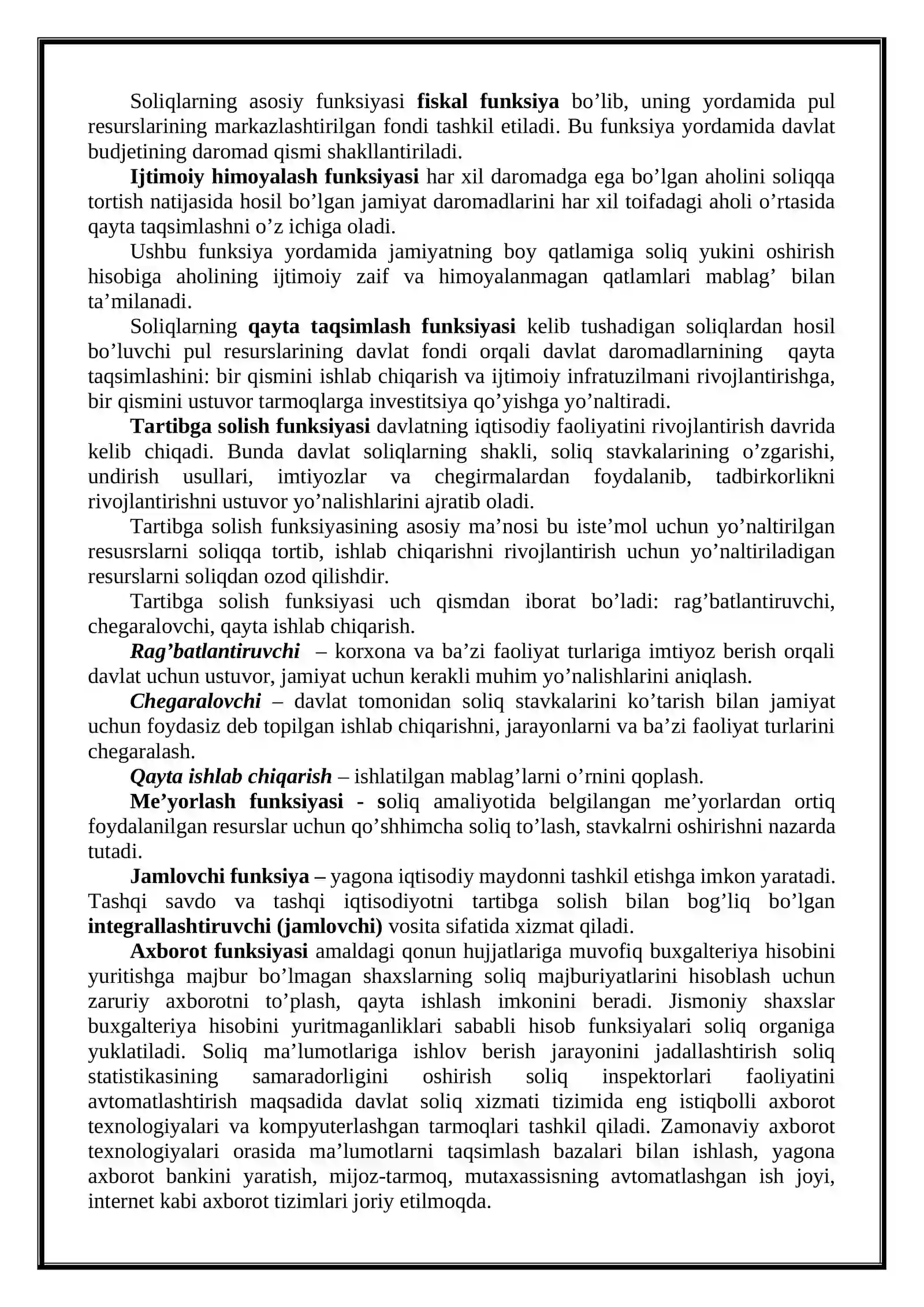 SOLIQLARNING FUNKSIYALARI 4