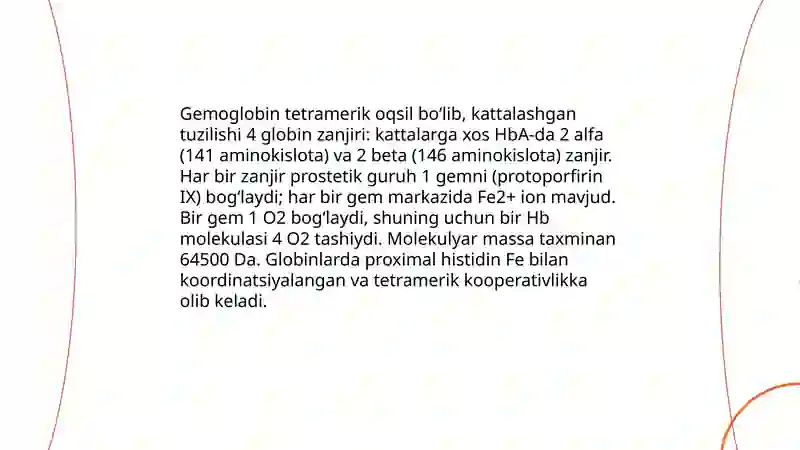 Eritrotsit gemoglobin va uni turları 4