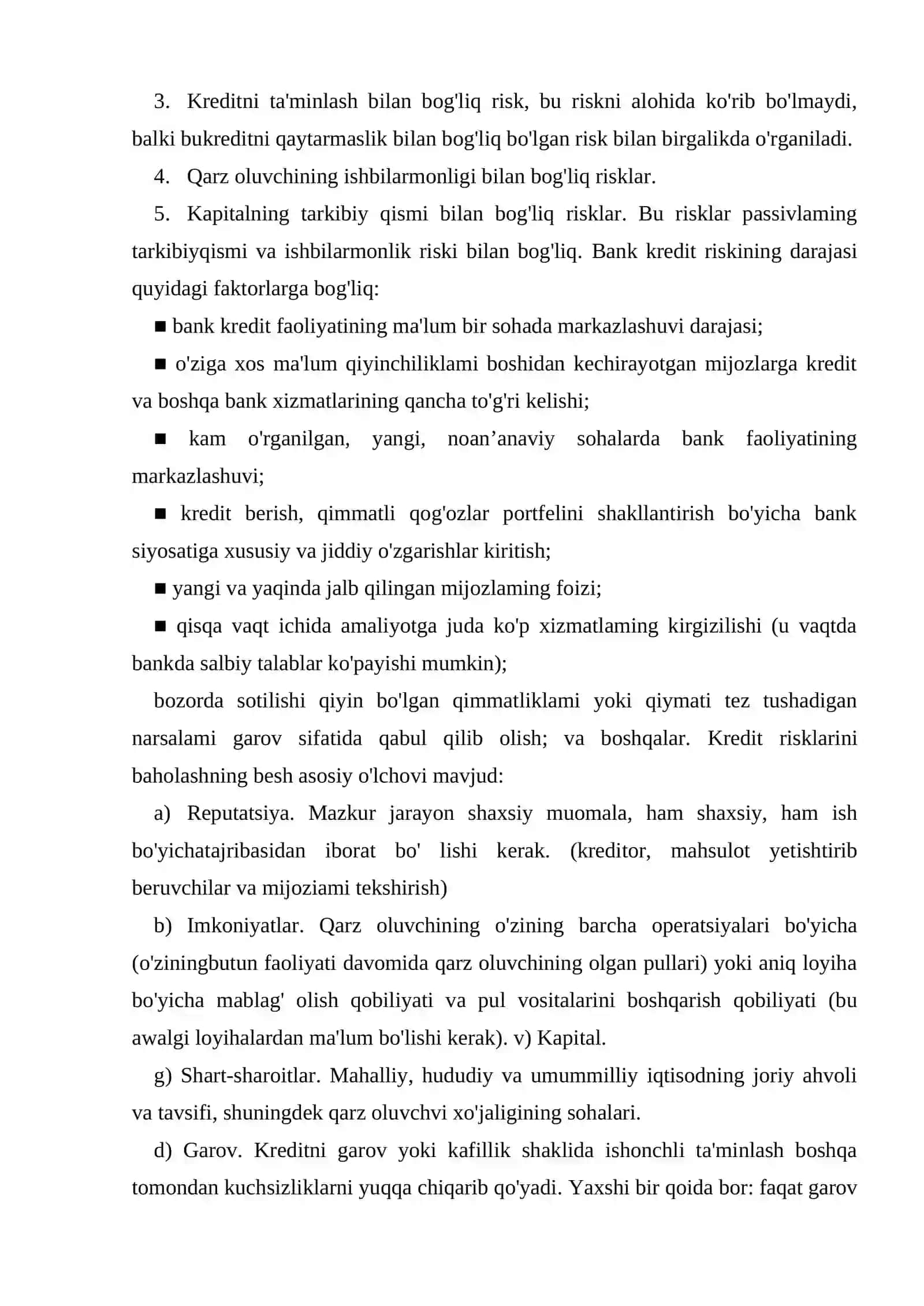 Bank tavakkalchiligi va uni boshqarish 4