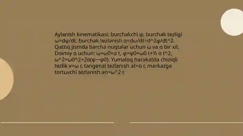 Qattiq jismning harakati.Kuch momenti 4