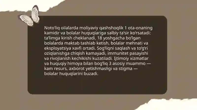 Notoʻliq oilalarda bolalar huquqlarining buzilishi va uning oqibatlari 4