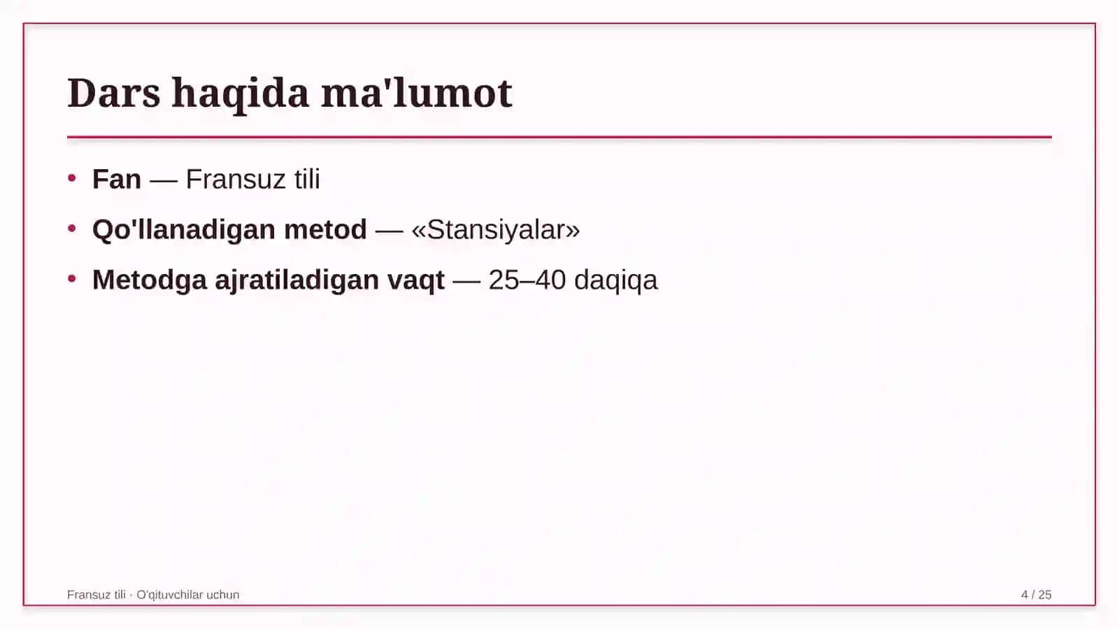 fransuz tili darslarida stansiyalar metodidan foydalanish 1552 4