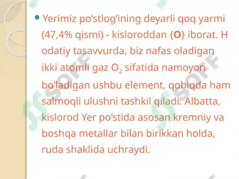 Kimyoviy elementlarning tarqalishi 5