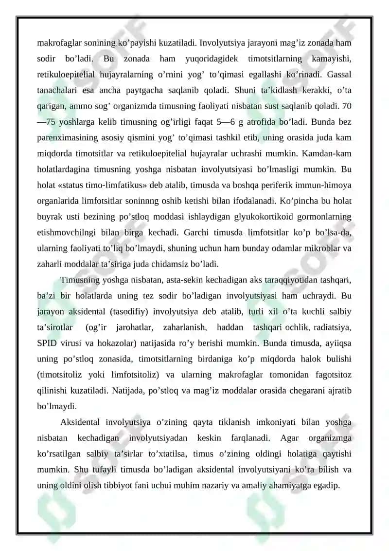 Gemositopoez jarayononinig boshqariluvi. Immun-himoya reaksiyalarining morfologik asoslari. 5