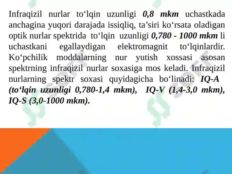 INFRAQIZIL NURLI VA ELEKTR YOYLI QIZITISH QO‘LLANISHSOHALARI 5