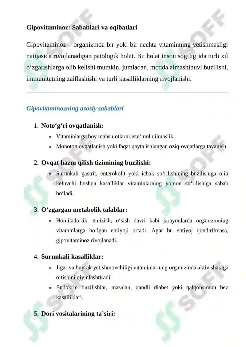 gipovitaminoz va gipervitaminoz   haqida referat 5