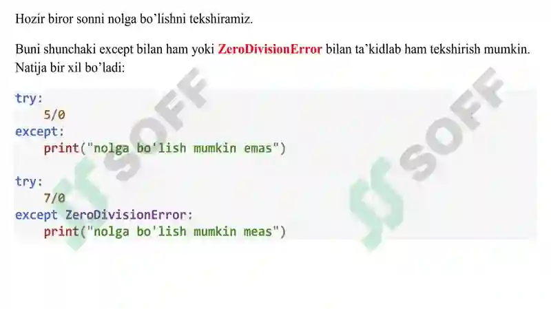 Python dasturlash tilida istisnolar 5