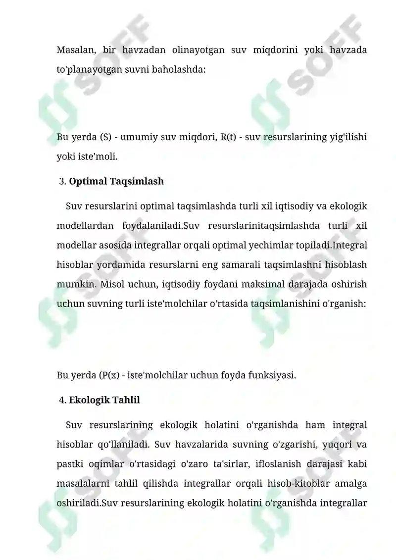 SUV OQIMLARINI HISOBLASH 5