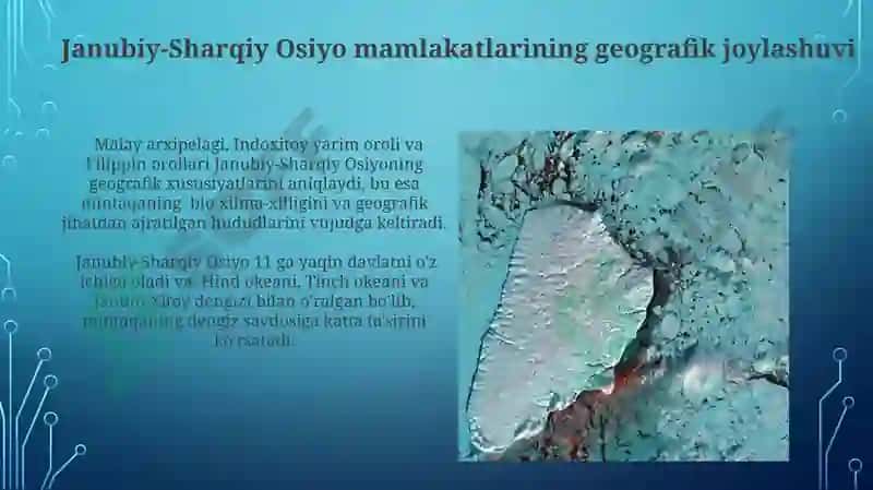 Janubiy -sharqiy osiyo mamlakatlariga iqtisodiy geografik tavsif 5