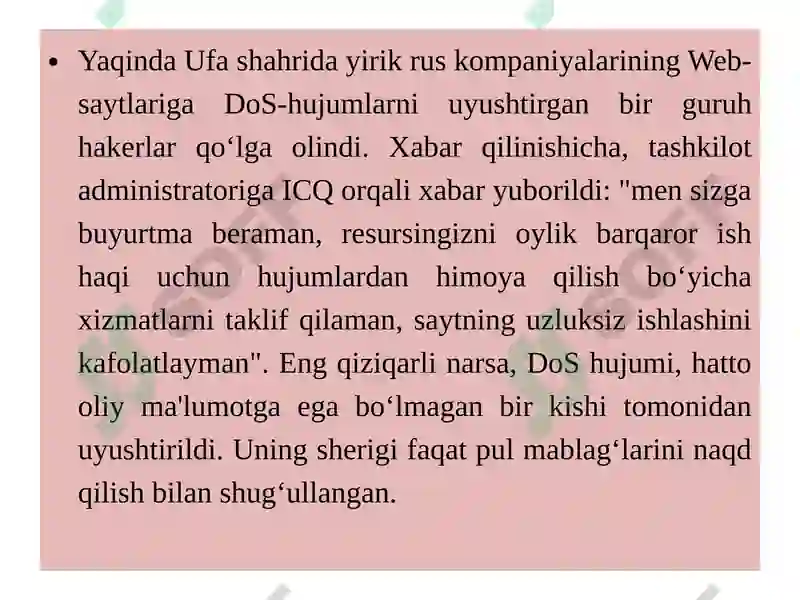 Webzaifliklarni aniqlash moduli 5
