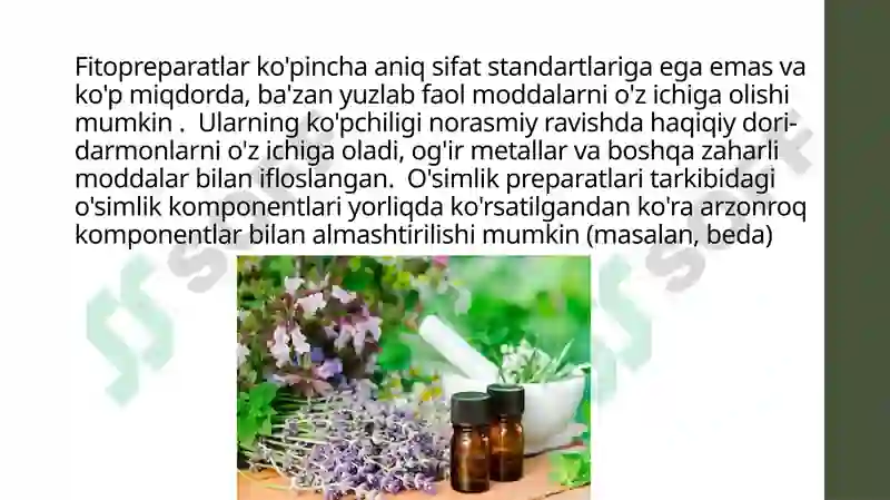 FITOPREPARATLAR VA ULARNING QO’LLANISHI 5