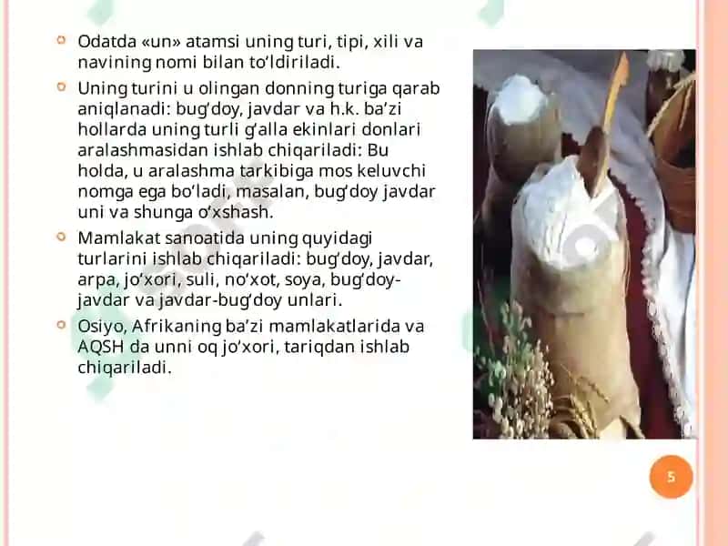 OZIQ-OVQAT SANOATI XOMASHYOLARIFANIDAN TAQDIMOTLAR 5