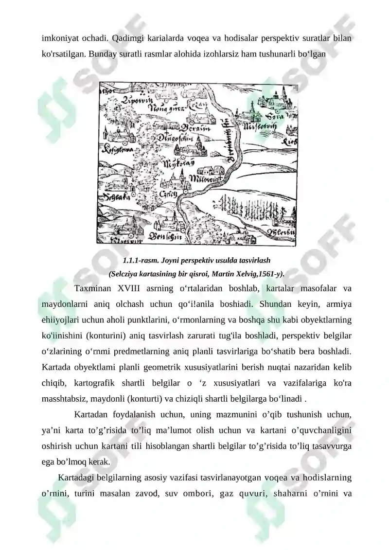 Geodeziya, kartografiya, geografiya KARTOGRAFIK TASVIRLASH USULLARI VA ULARNING QO‘LLANILISHI 5