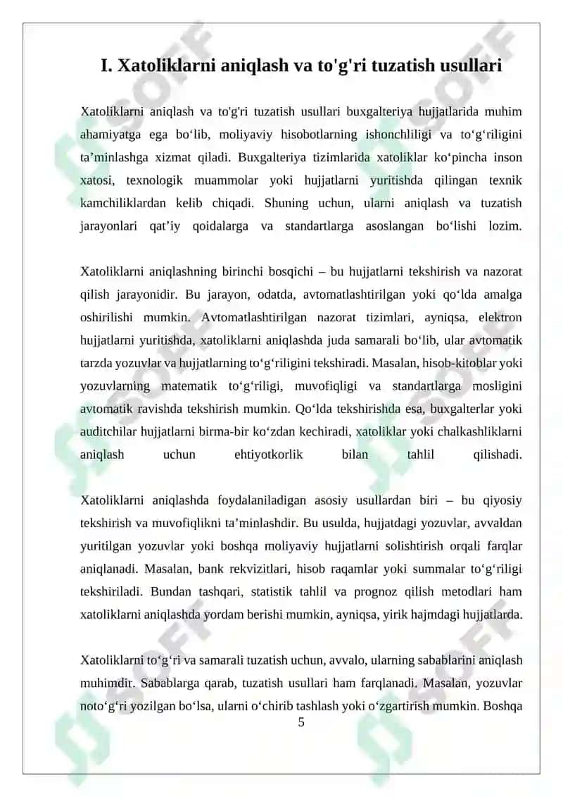BUXGALTERIYA HUJJATLARIDA HATOLIKLARNI TUZATISH TARTIBLARI 5