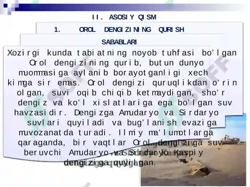 OROL BO‘YI HUDUDIDAGI EKOLOGIK MUAMMOLAR 5