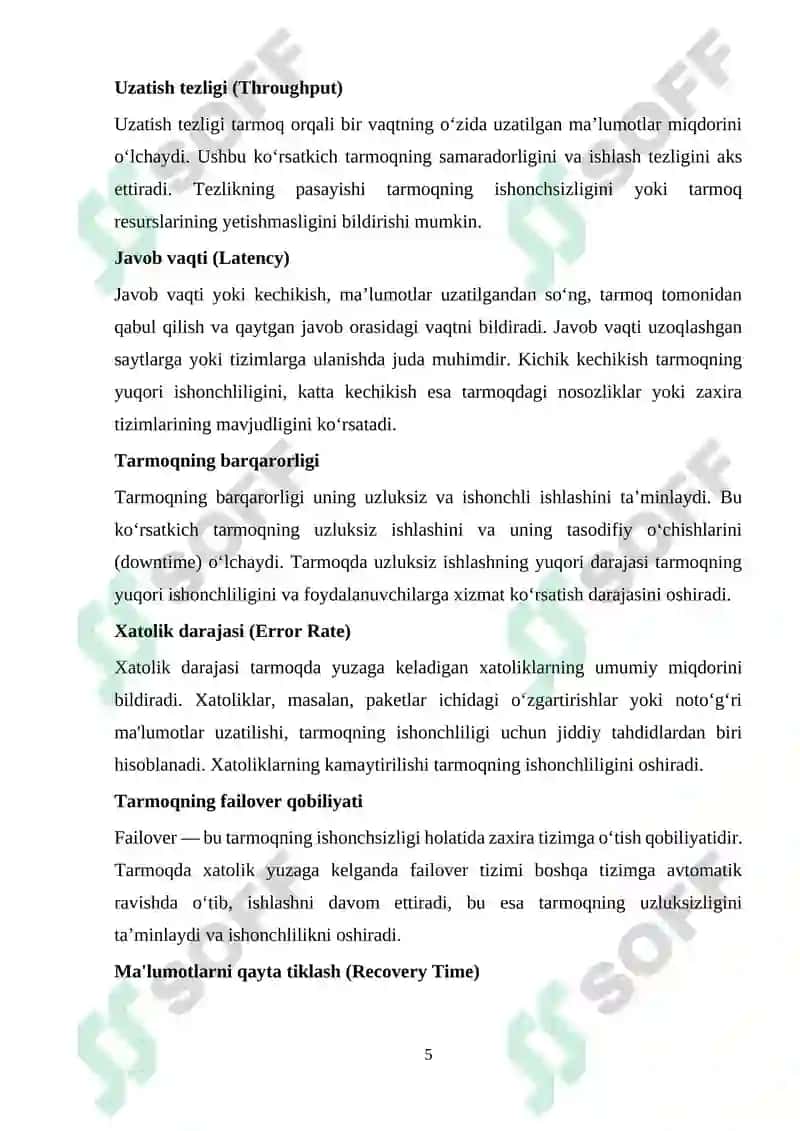 Ma’lumotlar uzatish tarmoqlari va monitoring 5