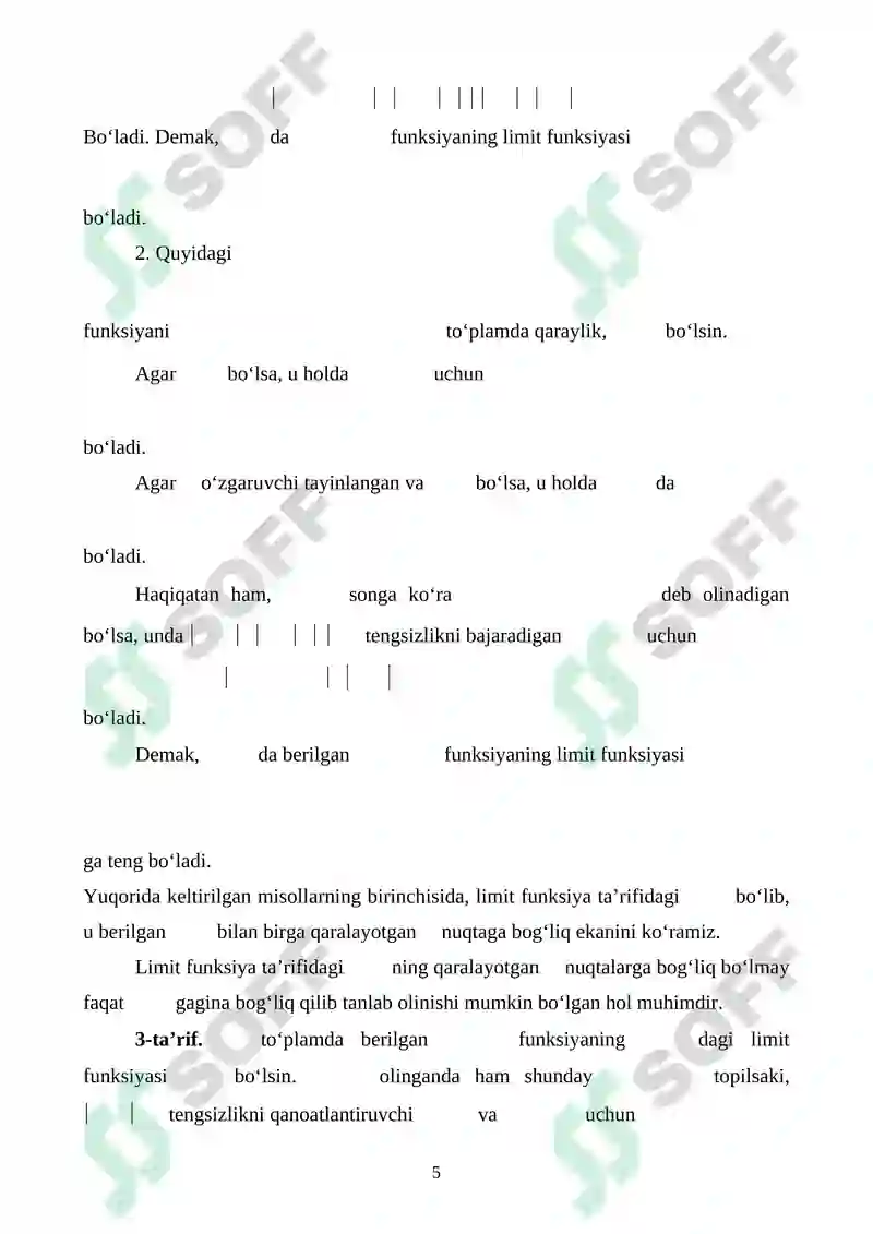 Parametrga bog'liq xosmas integrallar va ularning xossalari. 5