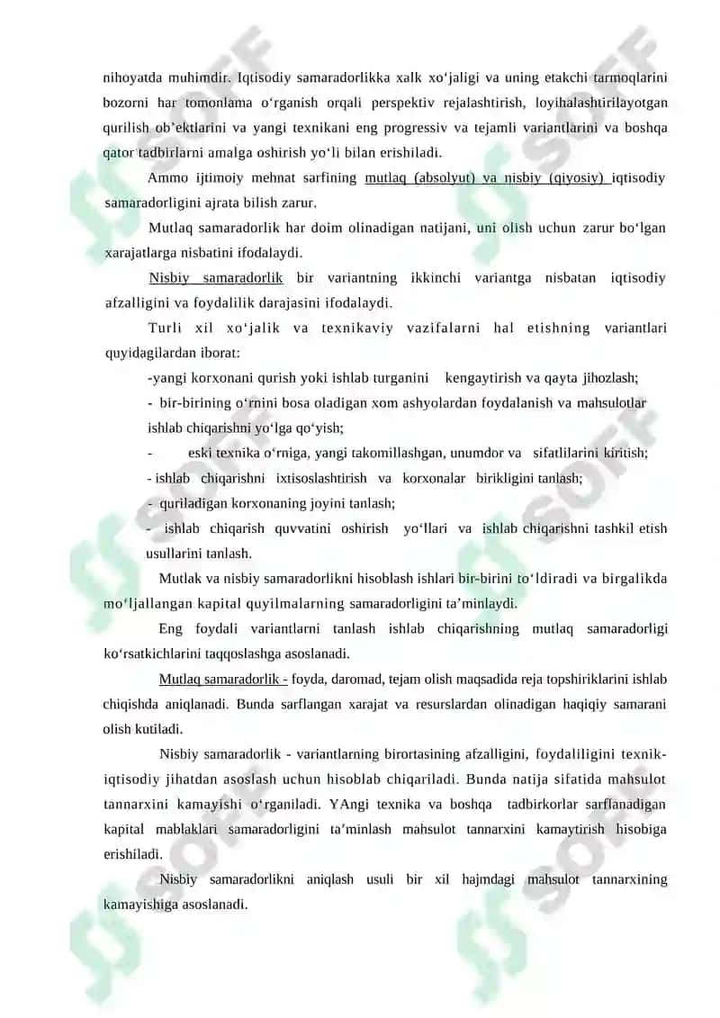 Sanoat ishlab chiqarishining iqtisodiy va ijtimoiy samaradorligi. Sanoatda fan-texnika taraqqiyoti 6