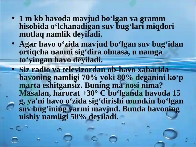 Havodagi suv bug‘i 6