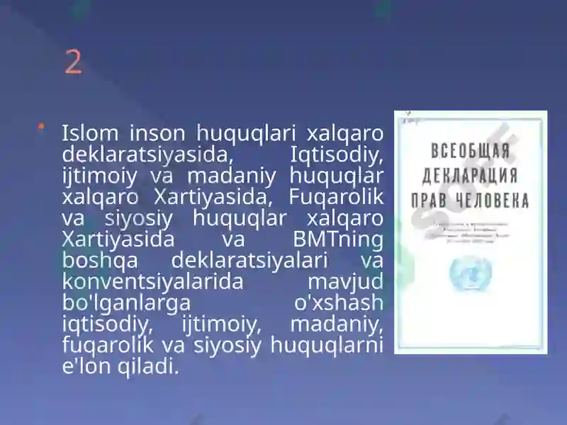 Islomda inson huquqlari himoyasi ijtimoiy tenglik adolat va tolerantlik 6