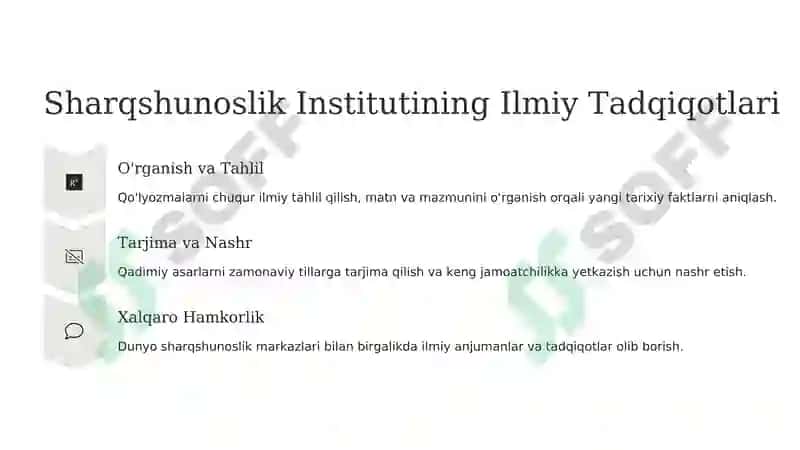O‘zbekiston respublikasining fanlar akademiyasi sharqshunoslik instituti sharq qo‘lyozmalari xazinasi 6