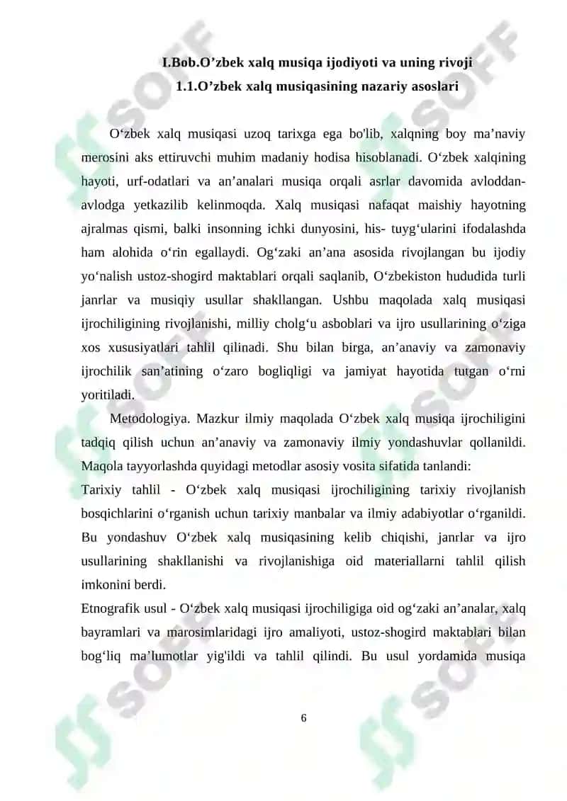 O'zbek xalq musiqa ijodining nazariy asoslari va o'rganish metodikasi 6