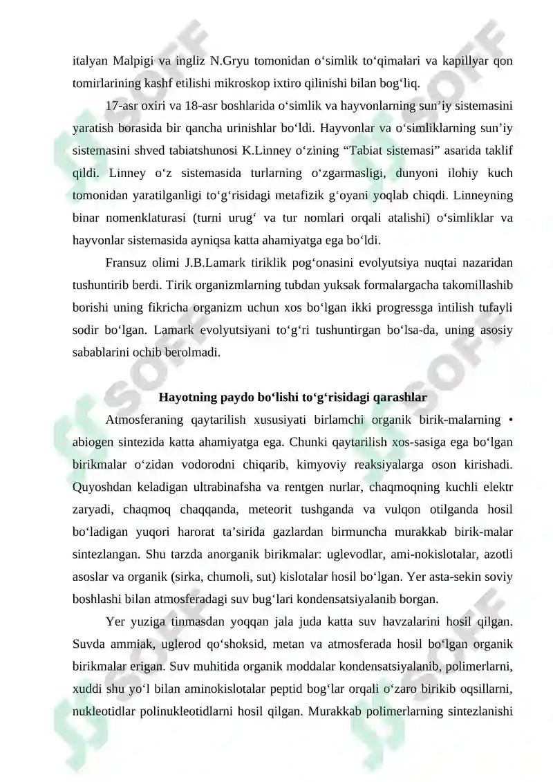 Hayotning Paydo Bo'lishi 6