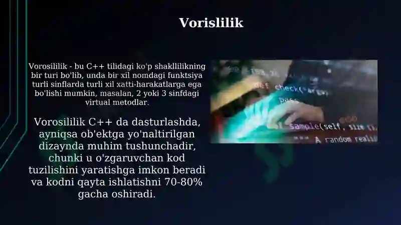 C++ dasturlash tilining interfeysi va imkoniyatlari 6