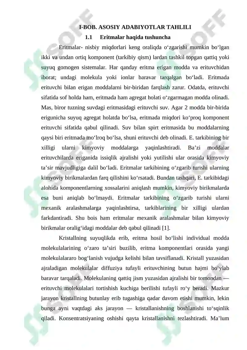 Erish jarayoni va eritmalar konsentratsiyalari 6