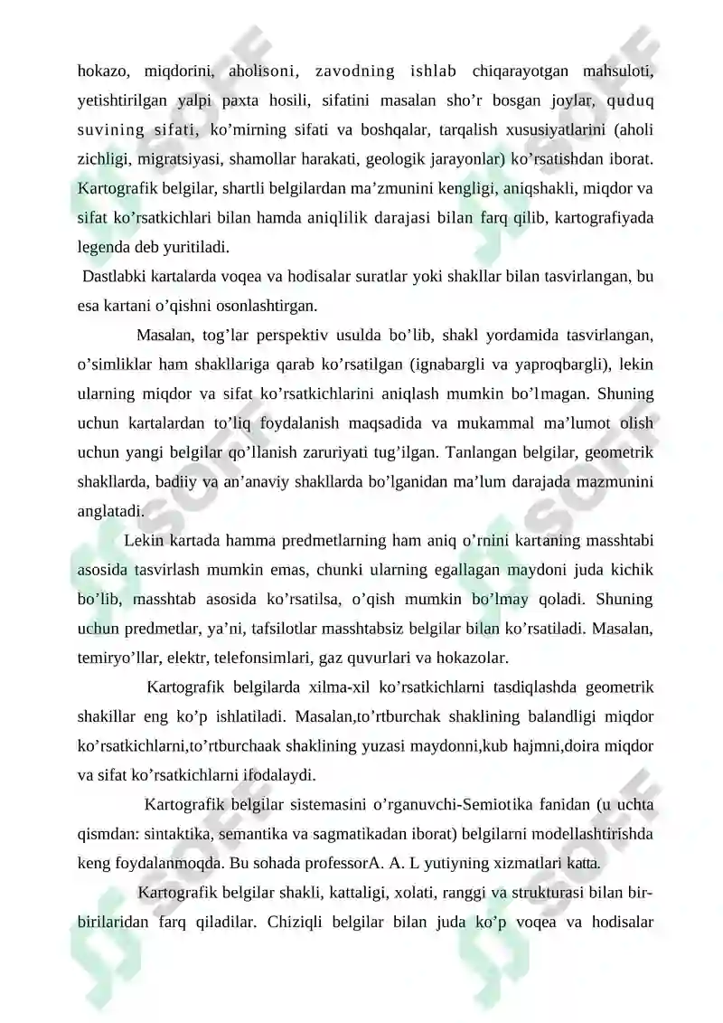 Geodeziya, kartografiya, geografiya KARTOGRAFIK TASVIRLASH USULLARI VA ULARNING QO‘LLANILISHI 6