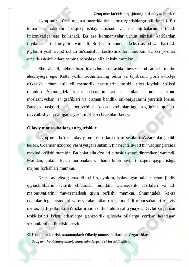Uzoq umr ko'rishning ijtimoiy-iqtisodiy oqibatlari 6