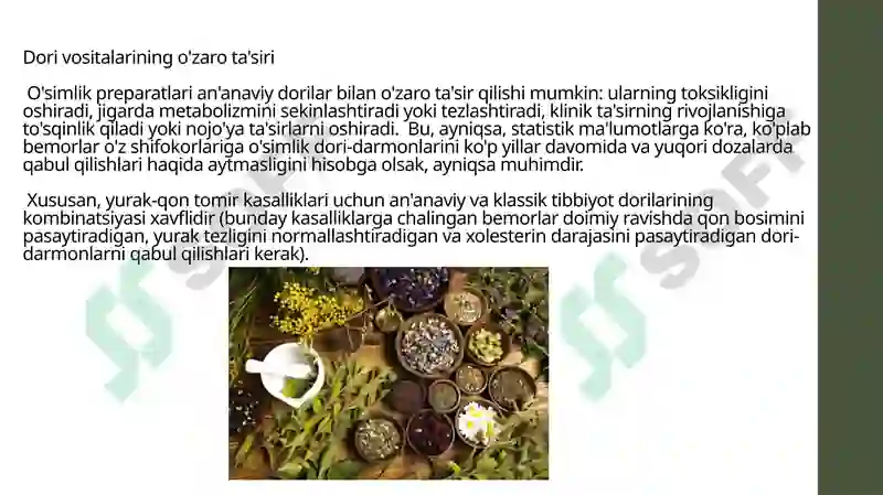 FITOPREPARATLAR VA ULARNING QO’LLANISHI 6