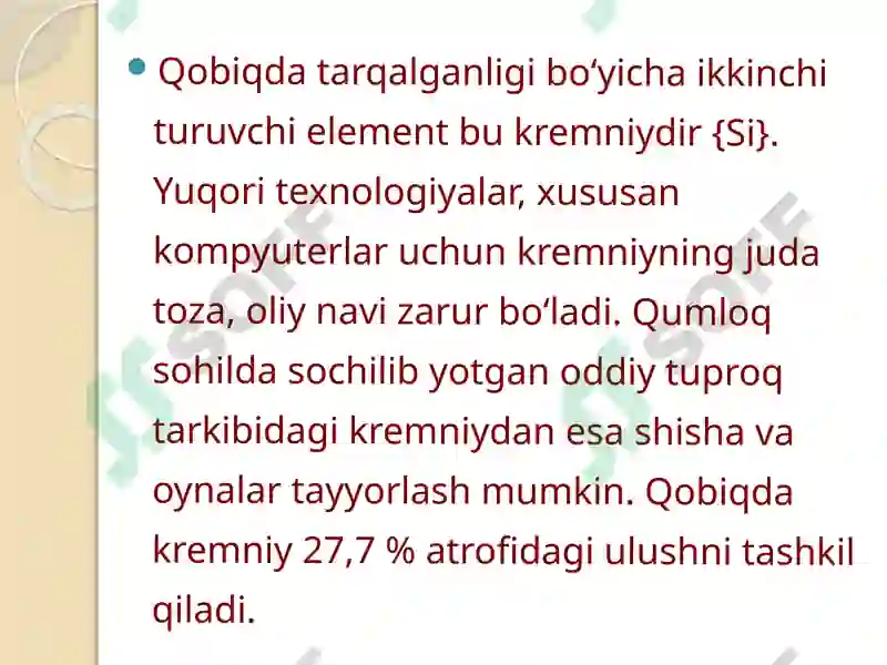 Kimyoviy elementlarning tarqalishi 6