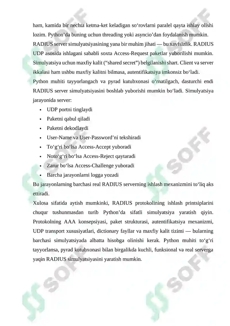 PYTHON'DA RADIUS SERVER SIMULYATSIYASI 6