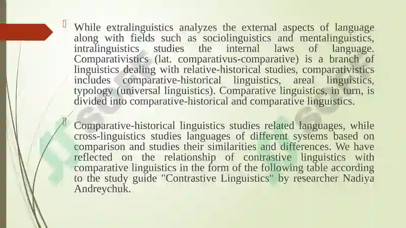 Contrastive linguistics 7
