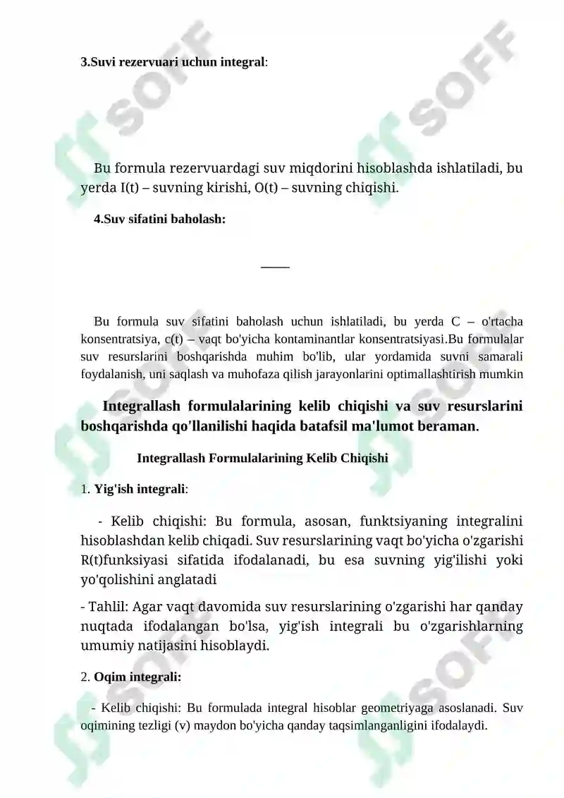SUV OQIMLARINI HISOBLASH 7