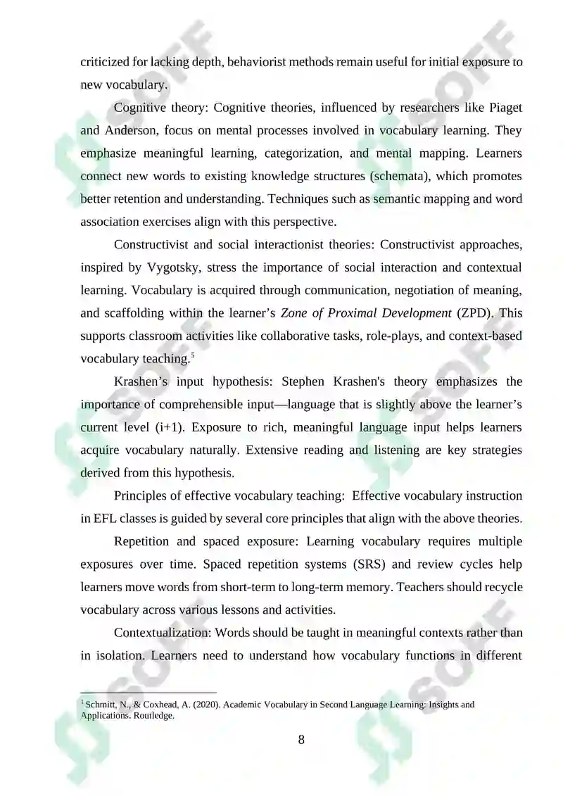 Effective Methods of Teaching Vocabulary in EFL Classes 7