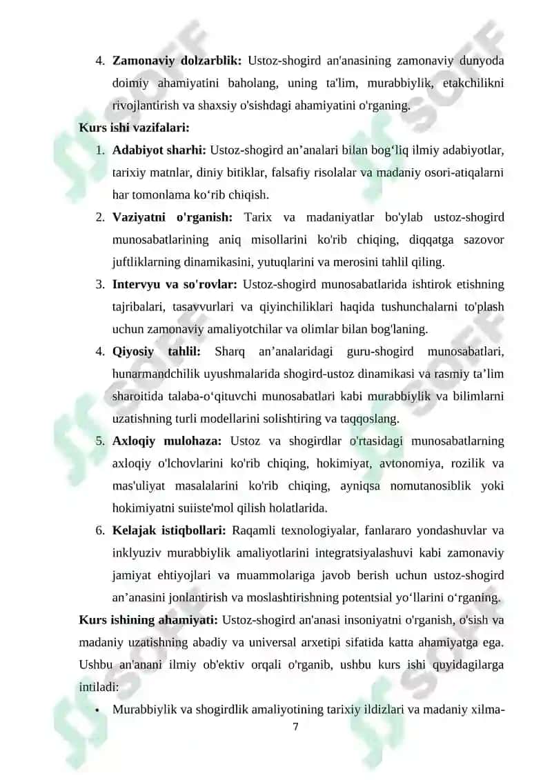 "USTOZ-SHOGIRDʼʼ ANʼANALARI" 7
