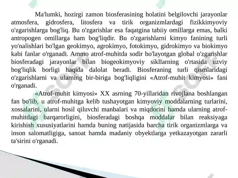 Atrof-muhit kimyosi 7