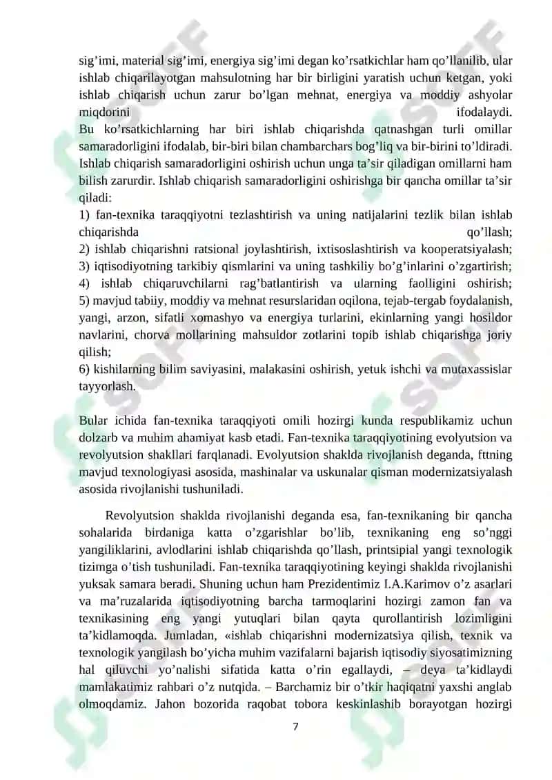 Ishlab chiqarish omillari va ularning amillari 7
