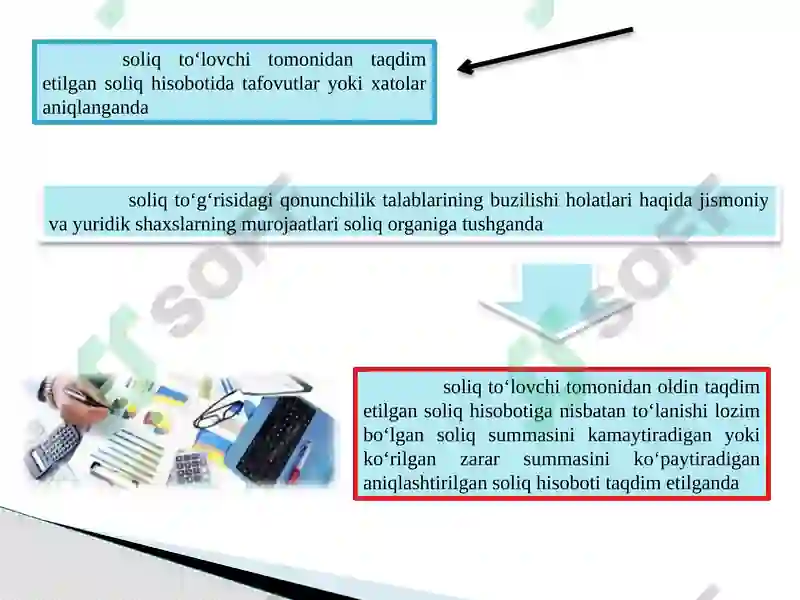 7-mavzu. Soliq nazorati. Kameral soliq tekshiruvi,uni tashkil qilish va o’tkazish mexanizmi 7