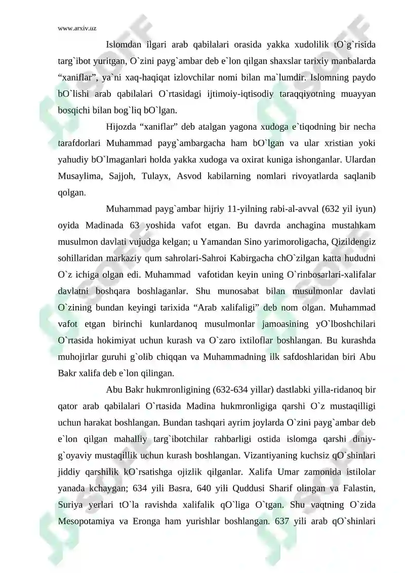 Islom dinining tarixiy yondashuvi 7